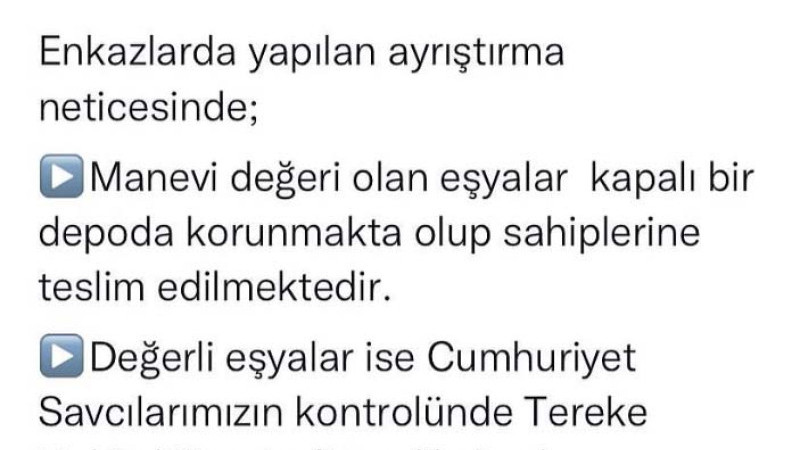 Enkazdan çıkan değerli eşyalar Tereke Hakimliğinde